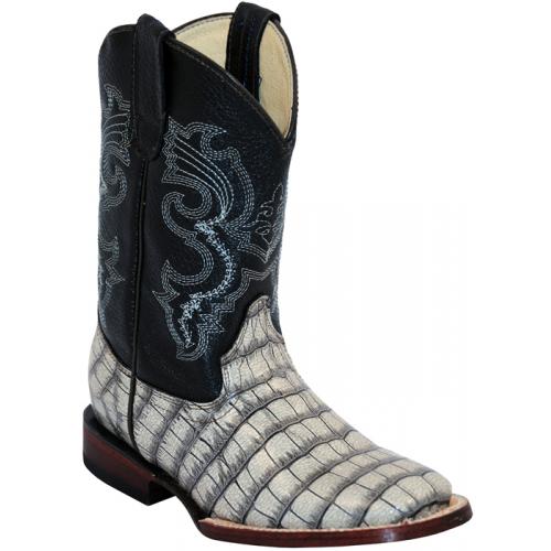 Ferrini Kid's Grey Alligator Print Cowboy Boots 70793-49